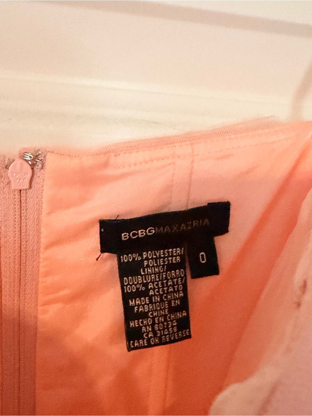 BCBG Max Azria Strapless Blush Pink Tiered Chiffon Dress | Size 0 - Picture 8 of 12